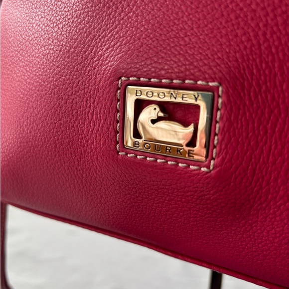 Dooney & Bourke Raspberry Hot Pink Leather Small Crossbody Satchel strap - Picture 3 of 16